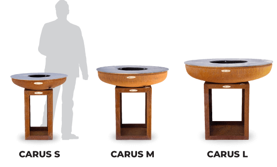 remundi-carus-feuerstelle Größenvergleich Remundi Carus Feuerstellen Modelle