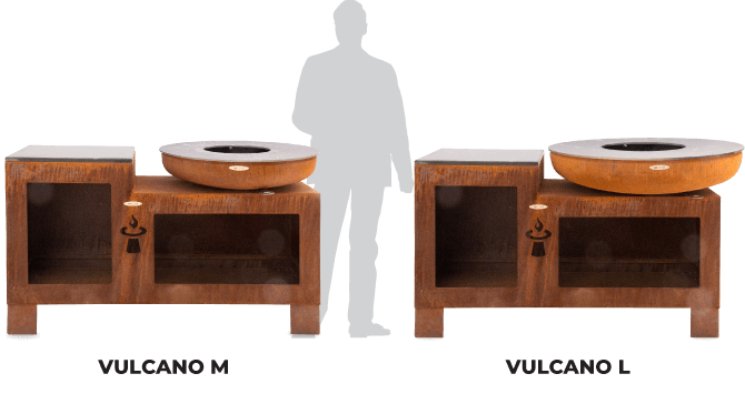 Größenvergleich Remundi Vulcano Feuerstellen Modelle