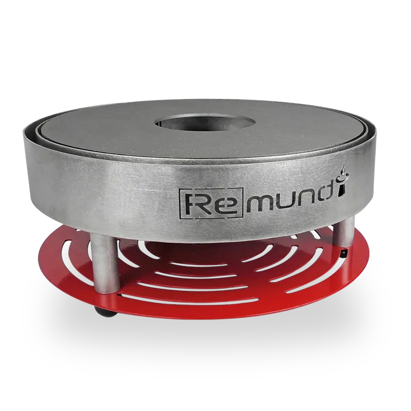Runder Tischgrill Pirus aus Edelstahl in der Farbe Rot