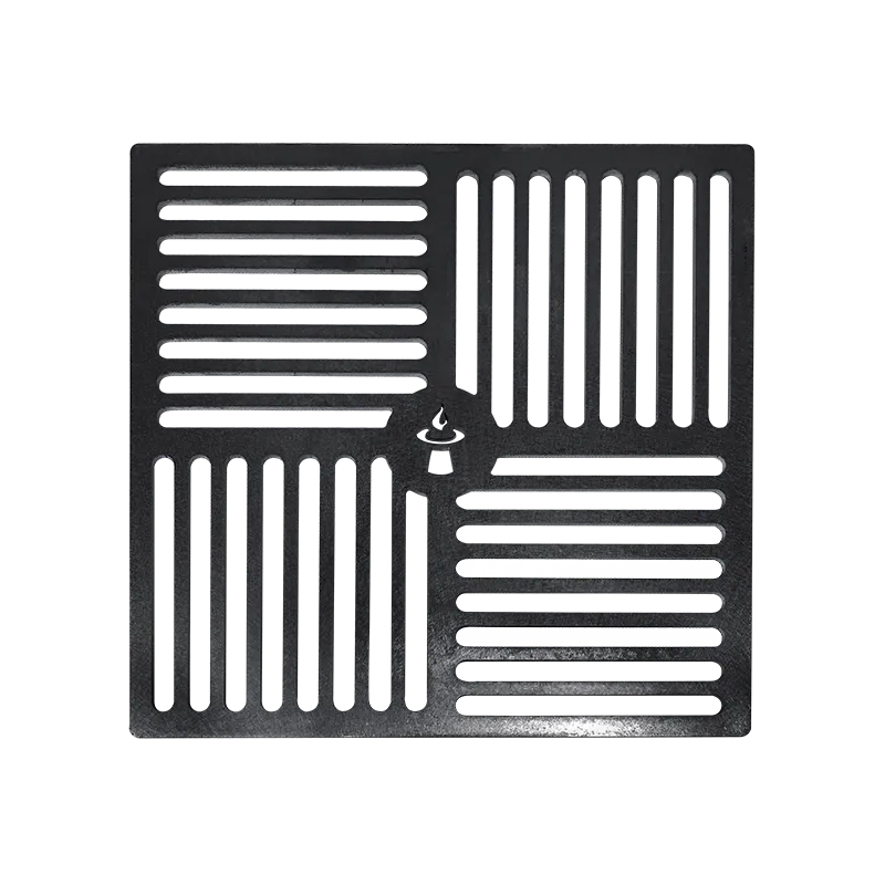 Mittelgroßes, quadratisches Grillrost in Stahl für Feuerstelle Cube M