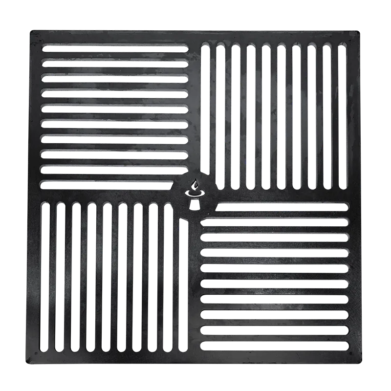 Großes, quadratisches Grillrost in Stahl für Feuerstelle Cube L