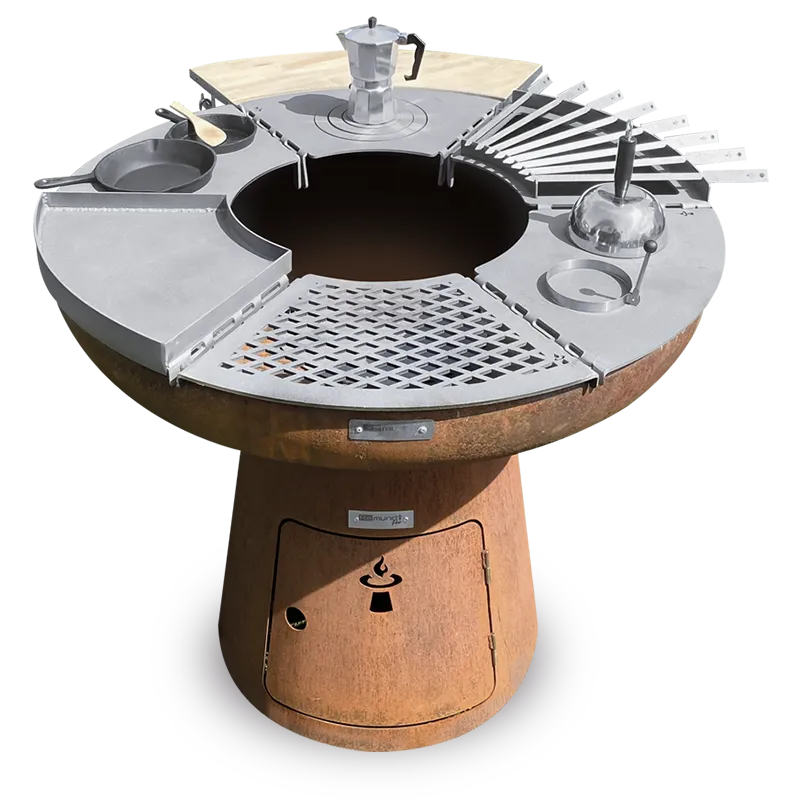 Runder Modulgrill Nero mit 6 verschiedenen Grillmodulen